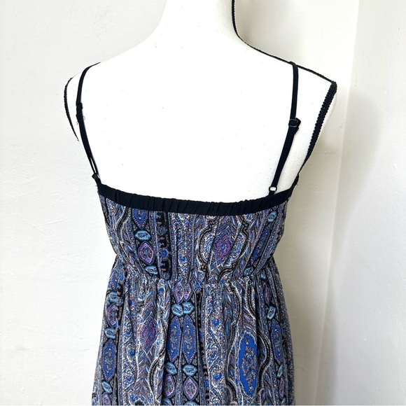 Doe & Rae Bohemian Maxi Long Dress Women Size X Small Blue Sleeveless - Picture 7 of 10